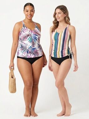 Catalina Swimwear, Island Escape - 2 Piece Tankini Top Bundle size Medium